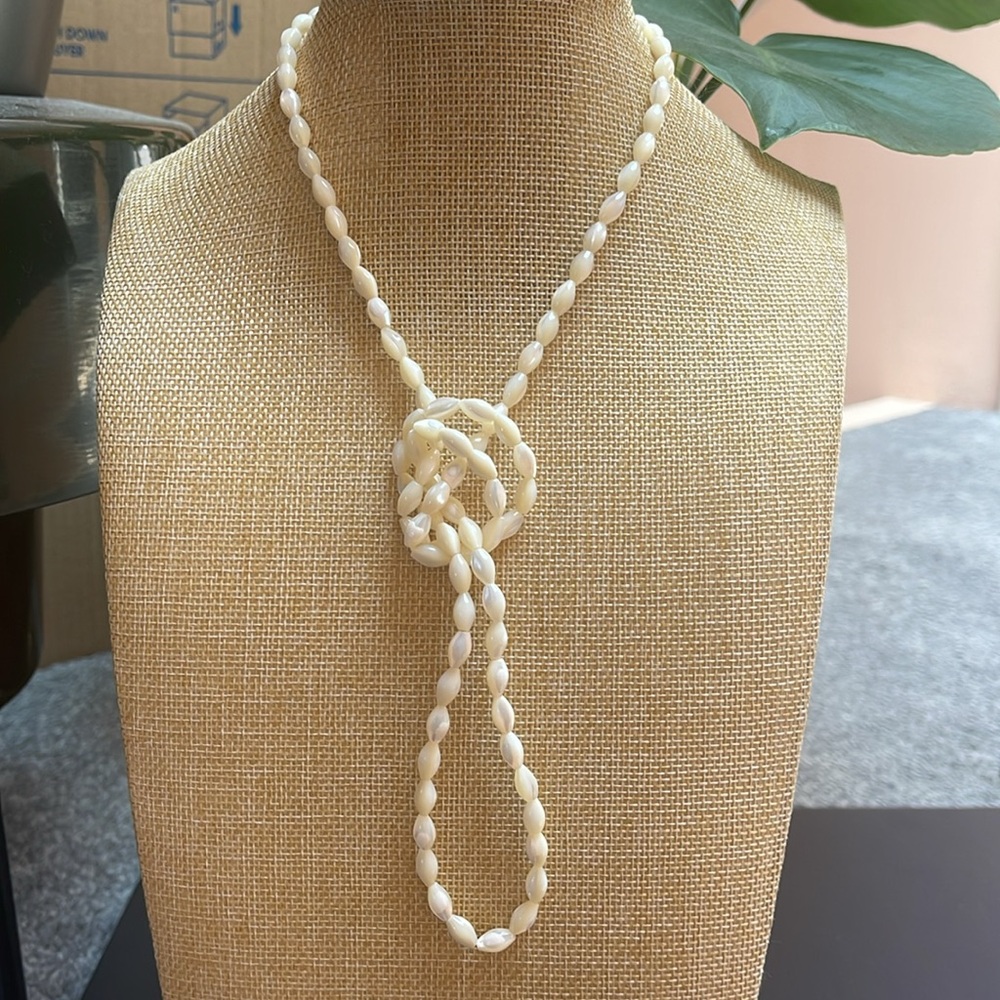 Mother of Pearl 35” beaded necklace - vintage